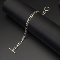 Bracelet unisexe antique en argent 925 de conception de chaîne cubaine classique