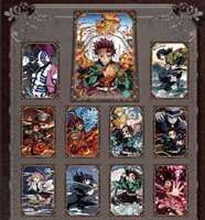 Vente en gros de 48 boîtes/cartons de cartes de collection Demon Slayer, lots de cartes, packs d'anime Tanjirou Nezuko, cartes à jouer, jouets, cadeaux