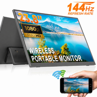 Moniteur portable de jeu LCD IPS sans fil 23,8 pouces 1080P 144Hz avec haut-parleur HDR 96% SRGB pour ordinateur portable et téléphone