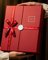 Boîtes cadeaux pliantes magnétiques rouges de luxe personnalisées avec ruban, emballage en carton rigide de qualité supérieure pour vêtements de mariage, vente en gros