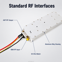 Module amplificateur de puissance RF 4800-4960MHz 13W 25W 50W Amplification du signal Gain 48dB Faible bruit SMA ANT 50Ohm Télécommande Télécom
