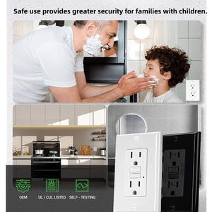 YQ GFCI 15A <strong>Double</strong> US Standard <strong>Socket</strong> Outlet AC 125V TR Self-testing Safety Outlet USA <strong>Socket</strong> Outlets For Outdoor - Product Image 5