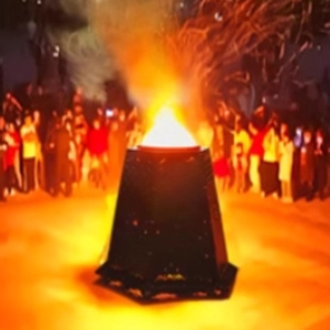 Luz con motivo de madera de Fresno resplandeciente a prueba de lluvia, hoguera, fiesta, llama, chimenea de vapor electrónica, lavabo, Dionysus, desfile de carnaval, antorcha - Product Image 6