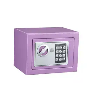 高品质低价家用迷你钢铁保险箱个人保险箱存放箱数字锁彩色保险箱