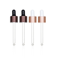 20 410 Pipettes compte-gouttes à vis en aluminium or rose et brun pour flacons de soins de la peau