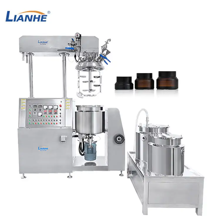 50l 100l Cosmetic Cream Skincare Making Machine With Heating Toothpaste Mayonnaise Vacuum Emulsifying Mixer
