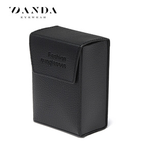 Danda Eyewear – étui à lunettes de soleil tendance, boîte carrée en cuir noir, type rangement pour lunettes - Product Image 2