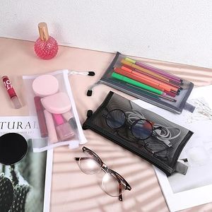Clear Nylon Mesh Pencil Pouch Zipper Stationery Storage Bag for Home Office Makeup Cosmetics <b>Travel</b> Promotional Business <b>Gifts</b> - Product Image 6