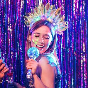 Nicro เครื่องประดับผมปักเลื่อมเรืองแสงสำหรับงานปาร์ตี้มงกุฎไฟ LED - Product Image 2