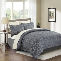 Ensemble de literie moderne personnalisé, draps de lit, ensemble de couette en jacquard floral en polyester, 3 pièces, pour la maison et l'hôtel