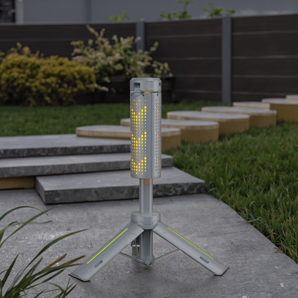 16000mAh Portable LED Lamp for Outdoor Work Tent Camping Rechargeable Telescopic Hanging IP65 Rated 6000K Daylight Dimmable PC
