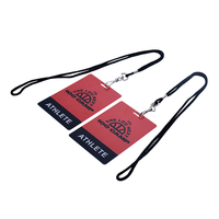 Lanières d'identification personnalisées en polyester par sublimation avec logo imprimé décalé, accessoires personnalisés comprenant un crochet