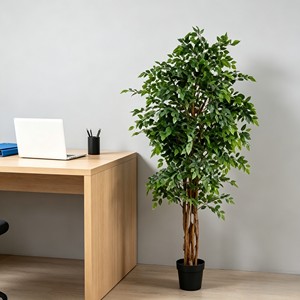 Planta Artificial de Banyan en Miniatura, Realista, Sin Mantenimiento, Follaje Artificial Perenne para Decoración de Paredes en el Hogar/Oficina - Product Image 6