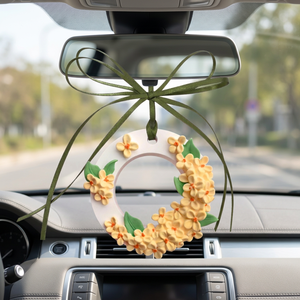 Aromatizante para Auto con Diseño de Flor de Osmanthus, Adorno Colgante para Espejo Retrovisor, Plástico, Evaporación Natural, Sin Necesidad de Electricidad - Product Image 1