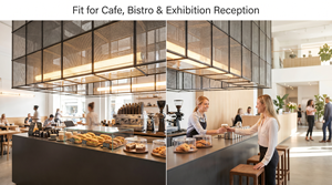 Estación de Barista para Cafetería, con Mostrador de Vidrio, Máquina de Espresso, Taburetes de Madera, Accesorios para Cafetería SC-CFS - Product Image 3