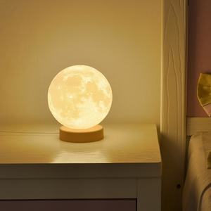 Lampe de chevet en forme de lune pour la décoration de la maison, lampe de table rechargeable par USB, cadeau, lampe de nuit LED moderne à commande tactile et à intensité variable pour l'intérieur - Product Image 3