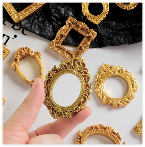 Miniature en résine, aigle doré mat, cadre <span class=keywords><strong>photo</strong></span>, cabochon à dos plat, accessoires pour maison de poupée, accessoire de photographie DIY - Product Image 2