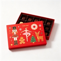 Boîte cadeau de Noël rouge personnalisée en gros avec logo, emballage rigide en carton pour bijoux et cosmétiques, fournisseur en gros