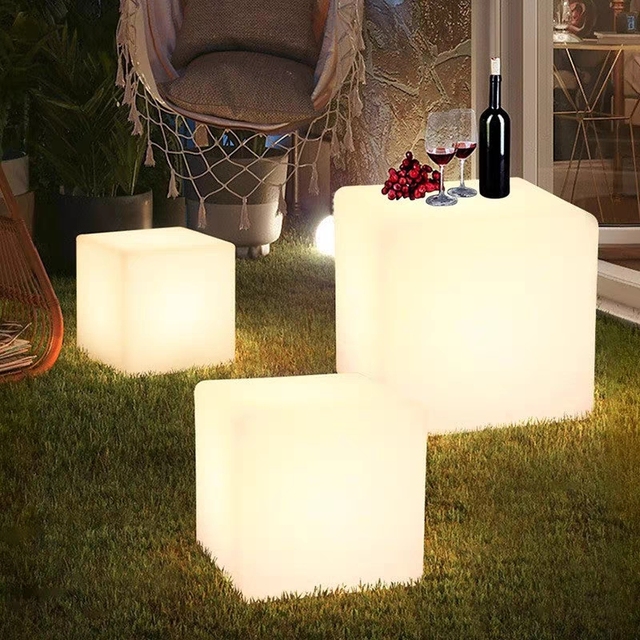 Modern Remote Control LED Light Boxes for Tradeshow & Conference QR Code Table Signs Custom Tabletop Display Glow Dark Cube