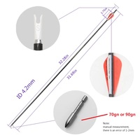 HOT SALE Flèche de Tir à l'Arc en Carbone Pur ID 4.2mm Sp300 400 500 600 700 800 900 1000 1500 1800 pour Arc Classique/à Poulies
