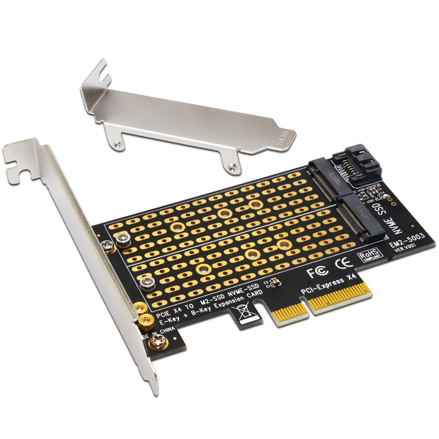 H1111Z Add on Cards PCIE to M2/M.2 Adapter SATA M.2 SSD PCIE Adapter NVME/M2 PCIE Adapter SSD M2 to SATA PCI-E Card M Key +B Key