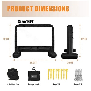 Écran de projection gonflable de 14 pieds pour cinéma commercial et domestique, tissu d'écran de projection, taille personnalisée en usine - Product Image 3