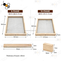 Matériel d'apiculture : Ruche Langstroth 10 cadres en bois avec panneau d'alimentation en fil métallique galvanisé