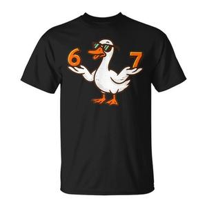 T-shirt Silly Goose 6 7 Meme Gen Alpha Slang Design, maglietta nera - Product Image 1