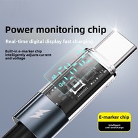 Cable USB C con Apagado Automático Inteligente de 240W, Pantalla Digital Transparente, Cable de Carga Rápida USB-C - PD 27W para iPhone 15 14 Apple