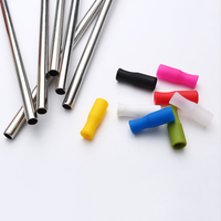 Embouts de pailles en silicone réutilisables sans BPA, 2 tailles, multicolores, accessoires de bar pour pailles en métal, verre, acier inoxydable, OEM