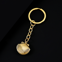 Ensemble de porte-clés Ywyougang, 4 couleurs, porte-clés en métal avec pendentif coquillage, chaîne pour charme de sac, cadeau