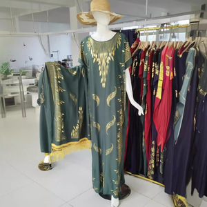 Nuevo Vestido Holgado de Algodón para Mujer Africana, Estilo Verano, Abaya Musulmana con Estampado, Hiyab Árabe de Rayón Suave, Talla Única, Vestido Túnica con Estampado en Caliente - Product Image 4