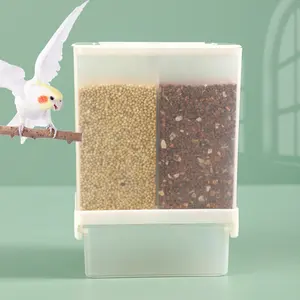 2 kutu tasarım kuş kafesi aksesuarları küçük hayvan kuşlar için yiyecek kutusu papağan besleme kasesi plastik gıda dağıtıcı