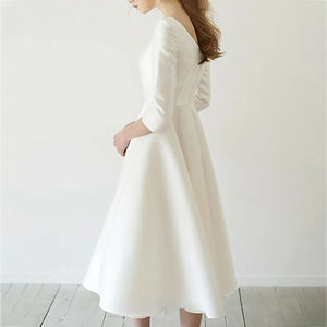 ملابس النساء القديمة المال مخصصة أنيقة راقية فاخرة عارية الذراعين مثير فستان ميدي - Product Image 6