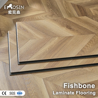 Plancher stratifié en chêne de classe AC3 AC5, épaisseur 8 mm 12 mm, système de clic 5G, motif arête de poisson