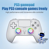 Control Inalámbrico para Juegos Saitake con Joystick, Iluminación RGB y Motor de Vibración, Micrófono Compatible para PS5