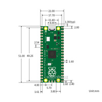 NUEVO Raspberry Pi Pico RP2040 Chip ARM Cortex M0 Placa de Desarrollo de Microcontrolador de Doble Núcleo Componente Electrónico Mini Placa Base