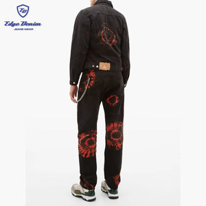 El más nuevo estilo jean chaqueta de manga larga 2 tonos vaquera tie-dye chaqueta para los hombres - Product Image 5