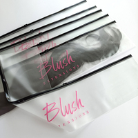 Sacs d'emballage en PVC plastique personnalisés de luxe avec logo pour extensions de cheveux, sacs à fermeture éclair imprimés pour emballages de perruques longues
