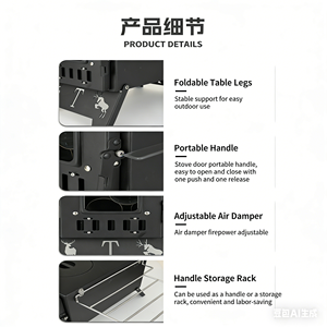 Nuovo Arrivo: Fornello da Tavolo in Acciaio Inox, Braciere Portatile, <span class=keywords><strong>Stufa</strong></span> <span class=keywords><strong>a</strong></span> <span class=keywords><strong>Legna</strong></span> per Cucina all'Aperto e Campeggio - Product Image 6