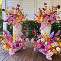 Personnalisé Soie Mariage Fleuriste Petite et Grande Orchidée Rose Fleurs Boule Plinthe Fleurs De Noce Arrangements Floraux à Vendre