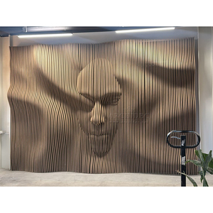 Panneaux muraux décoratifs paramétriques sculptés, art mural intriguant représentant un visage humain - Product Image 2