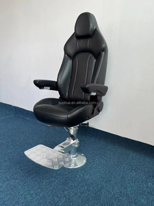 Siège <span class=keywords><strong>de</strong></span> <span class=keywords><strong>capitaine</strong></span> <span class=keywords><strong>de</strong></span> bateau en cuir avec cadre en alliage d'aluminium, siège <span class=keywords><strong>de</strong></span> yacht, avec accoudoirs réglables, blanc - Product Image 4