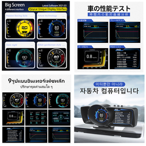 2026 Vjoycar Affichage Tête Haute (<span class=keywords><strong>HUD</strong></span>) OBD GPS Multi-Interface, Compteur de Vitesse Intelligent, Affichage de Vitesse GPS pour Voiture OBD2, OBD2 <span class=keywords><strong>HUD</strong></span> - Product Image 5