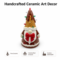Décoration de table de Noël : Figurine de gnome en forme de cornet de glace, thème dessert, Père Noël pour étagère, cheminée, cadeau de saison des fêtes