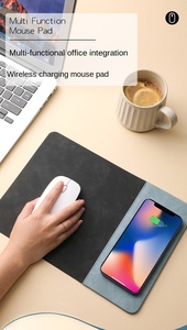Bán Buôn 15W Nhanh Chóng Sạc Không Dây Sạc Chuột Pad Văn Phòng Nhỏ PU Da Quà Tặng Quảng Cáo 2-Trong-1 Người tiêu dùng Điện Tử - Product Image 5