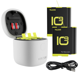 Telesin Allin Box, Kit de 2 Cajas de Carga para Baterías de Litio para Cámara <span class=keywords><strong>GoPro</strong></span> Hero9/10 - Product Image 4
