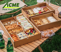Picknick Catering Party Kraftpapier-Box mit Klarsichtfenster Sushi Sandwich Obst Salat Brathähnchen Takeaway Essensboxen Großhandel