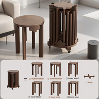 Tabourets de salle à manger en bois créatifs empilables, chaises de salon et tabourets de table basse pour ensemble de chaises de mobilier domestique