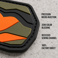 Patch personnalisé en PVC écologique à coudre avec support auto-agrippant pour sac à dos de randonnée extérieur OEM